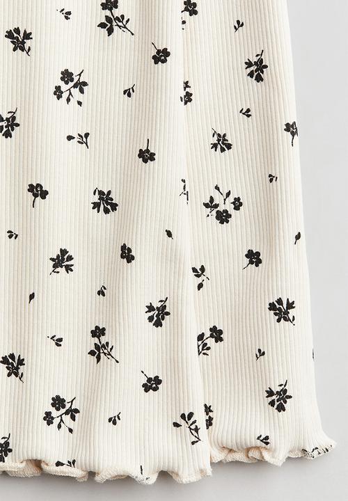 H&M - Flared leggings - natural white floral 