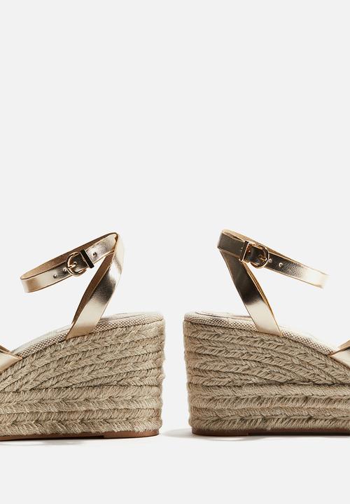 H&M - Wedge-heeled espadrilles - bronze-coloured