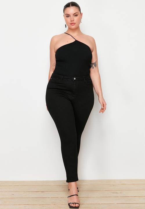 Trendyol - Plus Black High Waist Skinny Jeans