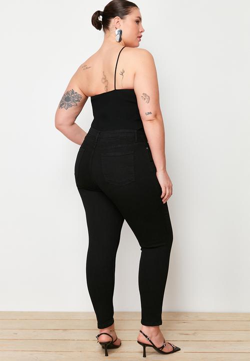 Trendyol - Plus Black High Waist Skinny Jeans