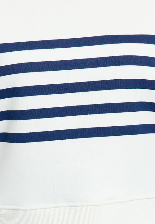 Trendyol - Ecru striped regular pattern knitted sweatshirt