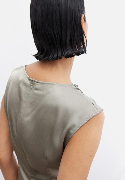 H&M - Draped satin top - greige