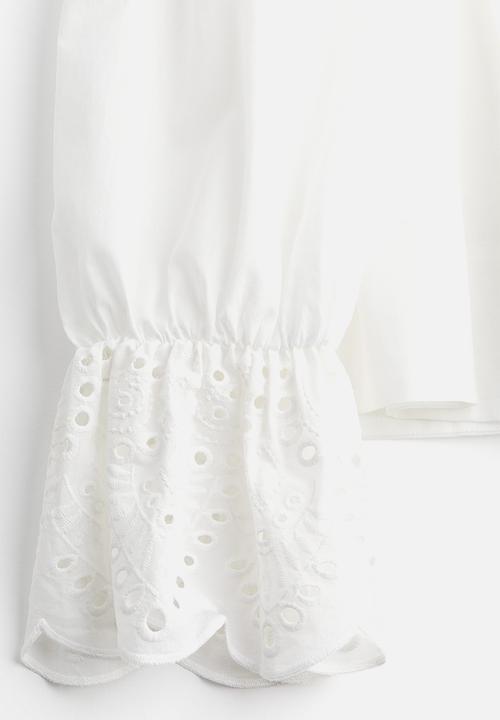 H&M - Pintuck cotton blouse - white