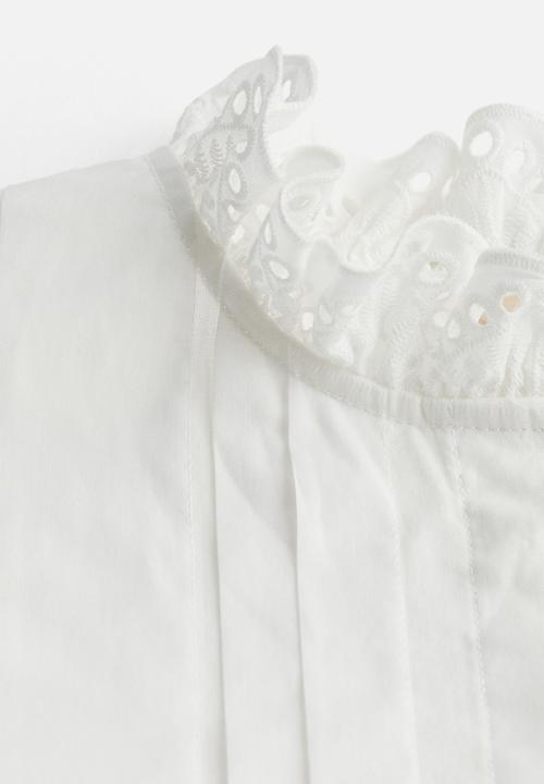 H&M - Pintuck cotton blouse - white