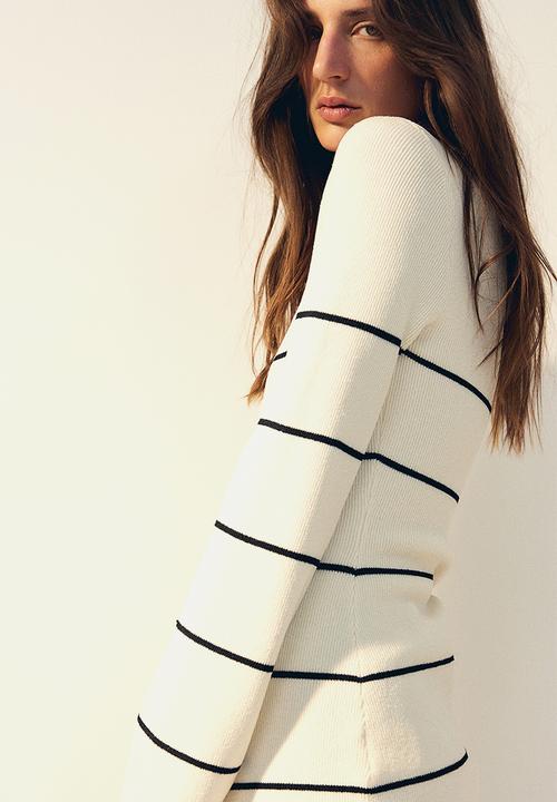 H&M - Scoop-neck jumper - cream striped