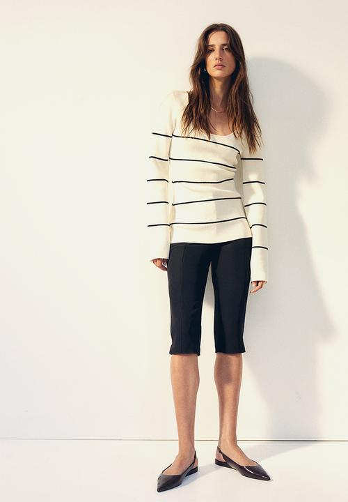 H&M - Scoop-neck jumper - cream striped