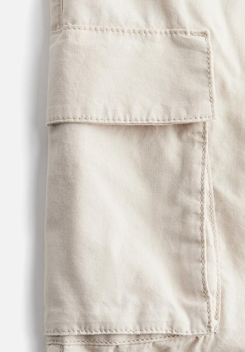 H&M - Canvas cargo trousers - light beige