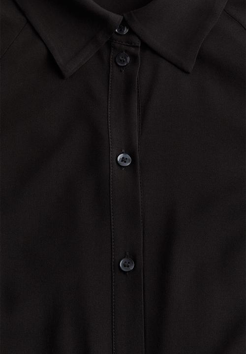 H&M - Balloon-sleeved shirt dress - black