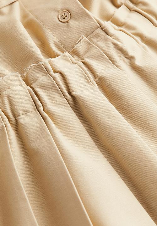 H&M - Pleated-skirt utility dress - light beige