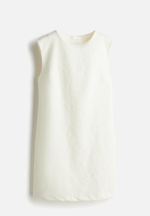 H&M - Bouclé shift dress - white