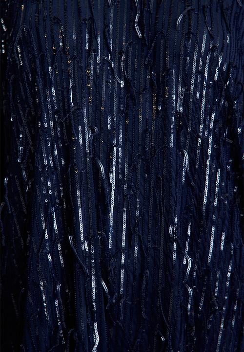 Trendyol - Navy Blue Sequined Evening Dress