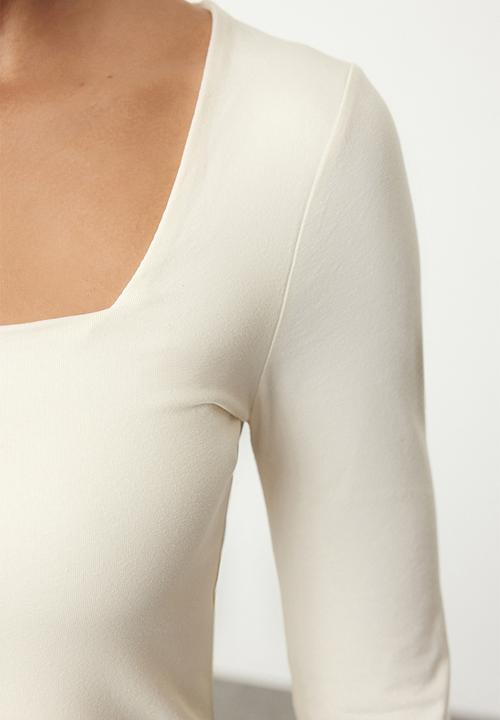 Trendyol - Square neck top - ecru
