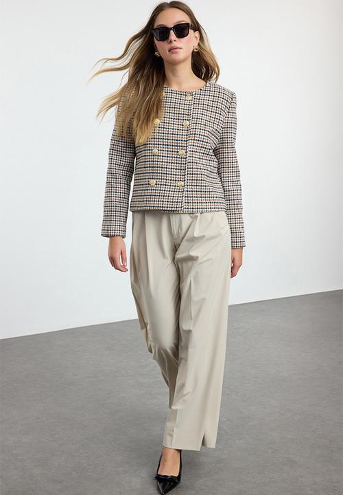 Trendyol - Multicolored Button Detailed Woven Blazer Jacket