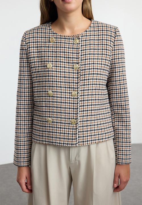 Trendyol - Multicolored Button Detailed Woven Blazer Jacket