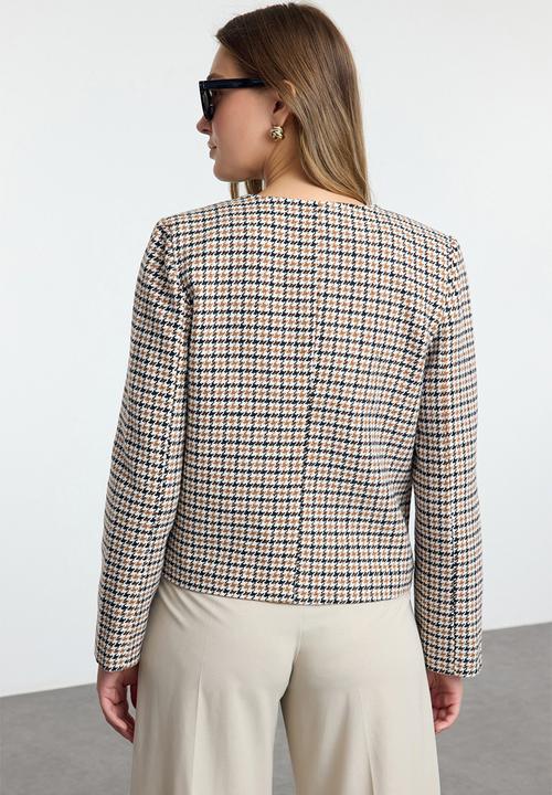 Trendyol - Multicolored Button Detailed Woven Blazer Jacket