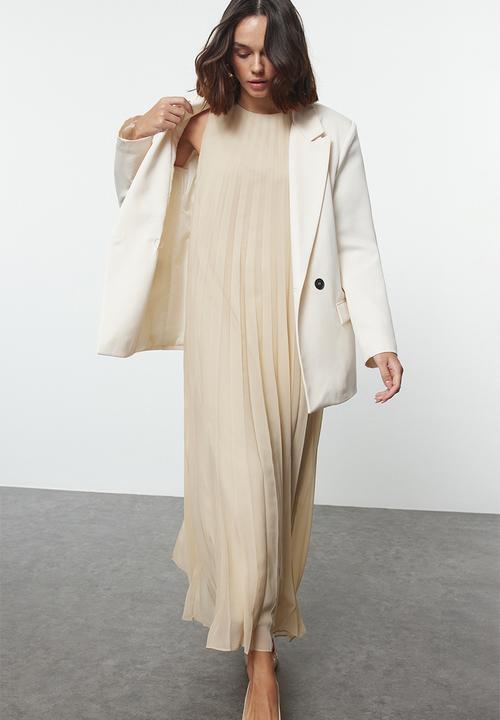 Trendyol - Pleated Dress - Beige