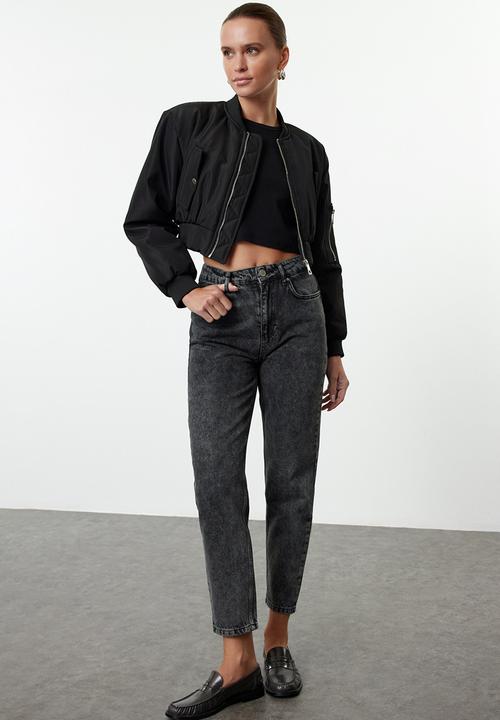 Trendyol - Black High Waist Mom Jeans