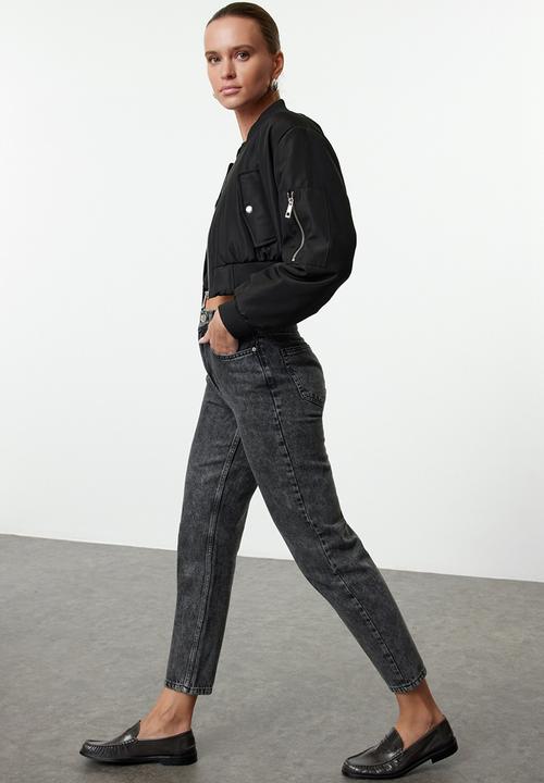 Trendyol - Black High Waist Mom Jeans