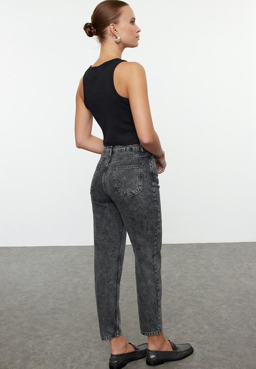 Trendyol - Black High Waist Mom Jeans
