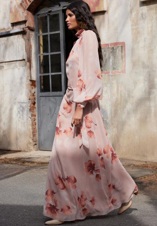Trendyol - Powder Floral Print Belted Dress