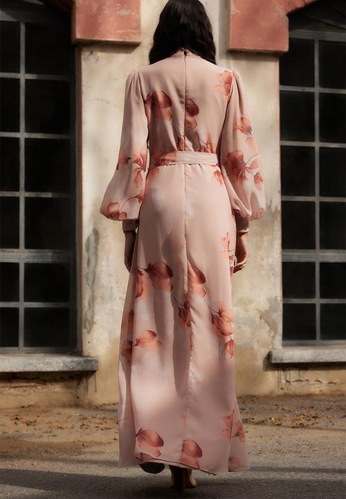 Trendyol - Powder Floral Print Belted Dress
