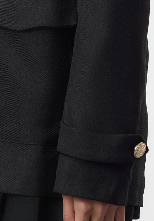 Trendyol - Black Pocket Detailed Wool Look Blazer Jacket