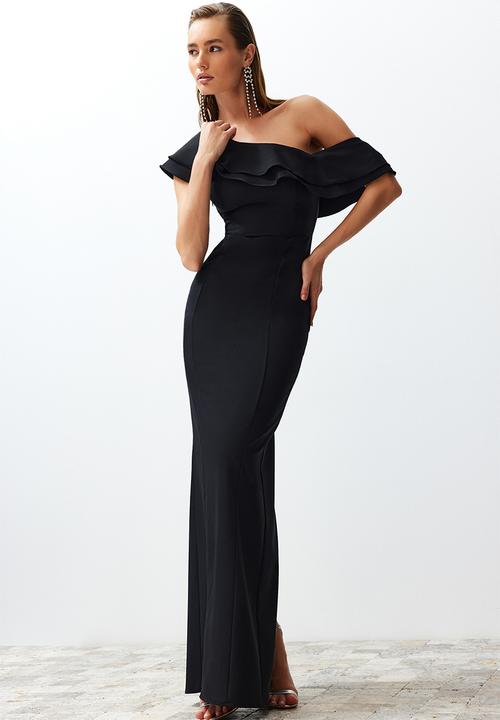 Trendyol - Flounce Elegant Dress - Black 
