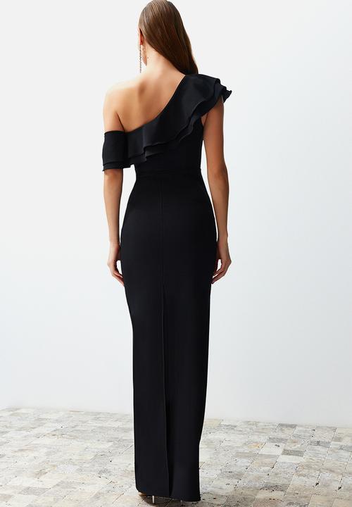 Trendyol - Flounce Elegant Dress - Black 
