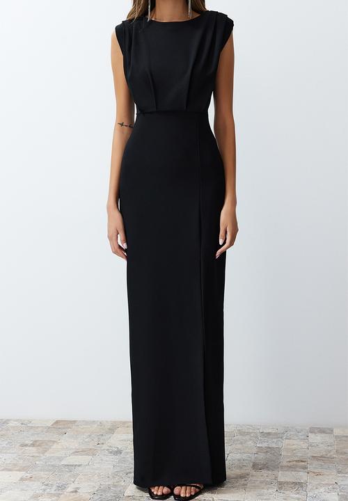 Trendyol - Padded Long Dress - Black  