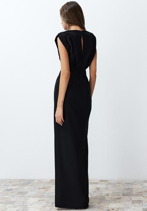 Trendyol - Padded Long Dress - Black  