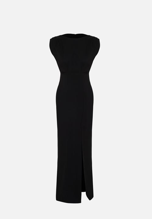 Trendyol - Padded Long Dress - Black  