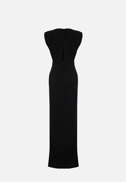 Trendyol - Padded Long Dress - Black  