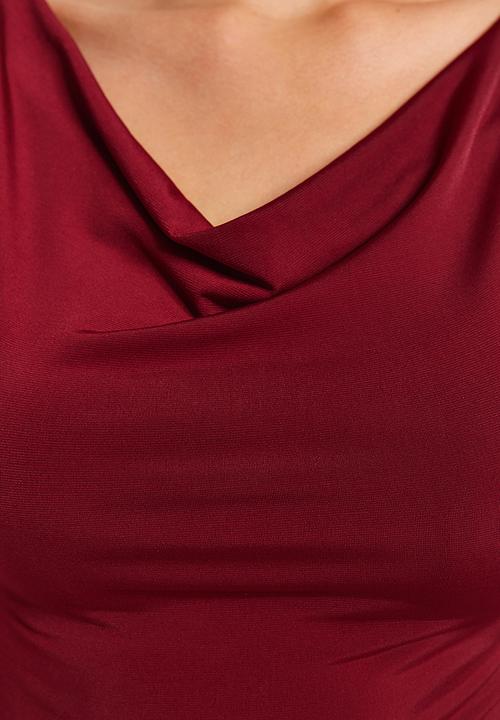 Trendyol - Burgundy knitted bodysuit - dark red