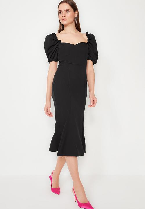 Trendyol - Black Collar Elegant Dress