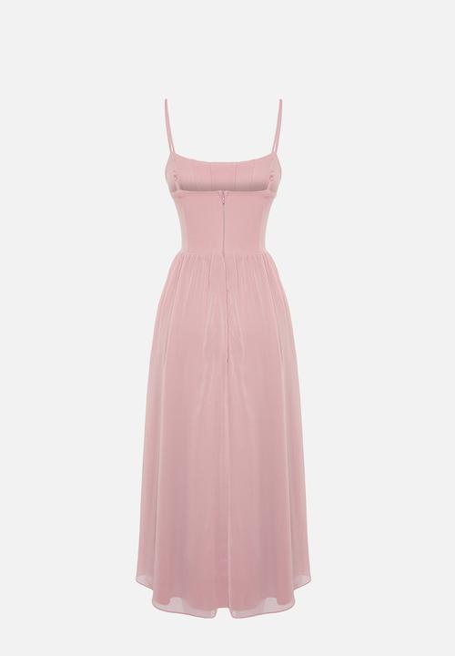 Trendyol - Tulle Corset Dress - Dusty Rose 