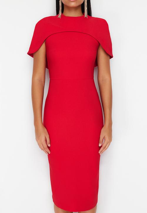 Trendyol - Sleeve Elegant Dress - Red 