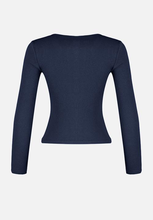 Trendyol - Wrap knit top - navy