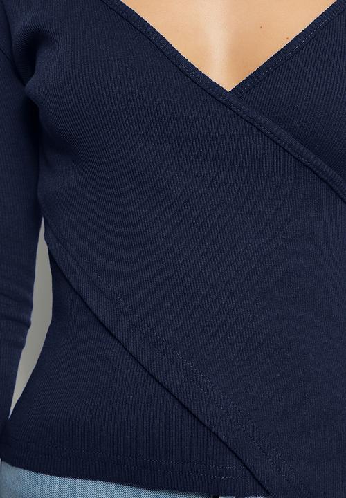 Trendyol - Wrap knit top - navy