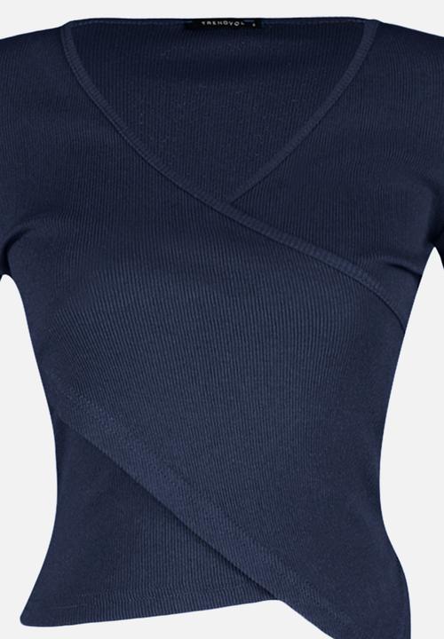 Trendyol - Wrap knit top - navy