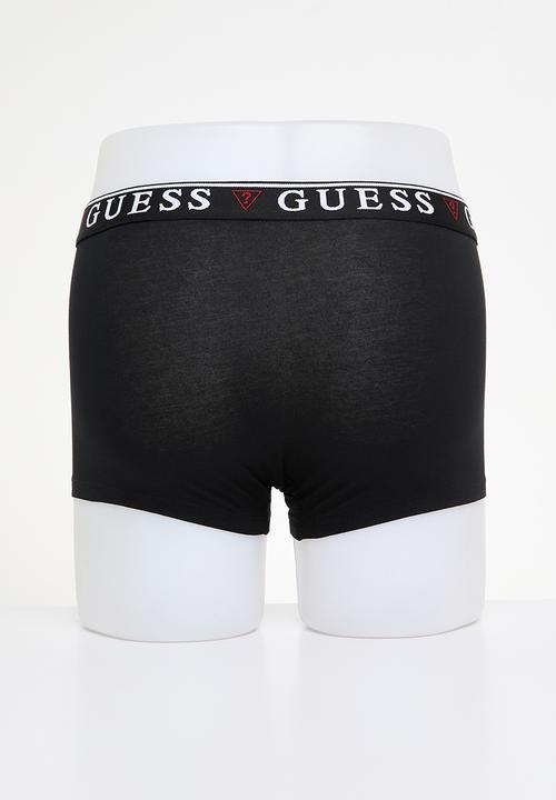 GUESS - Brian hero boxer trunk 3 pack - black & white combo