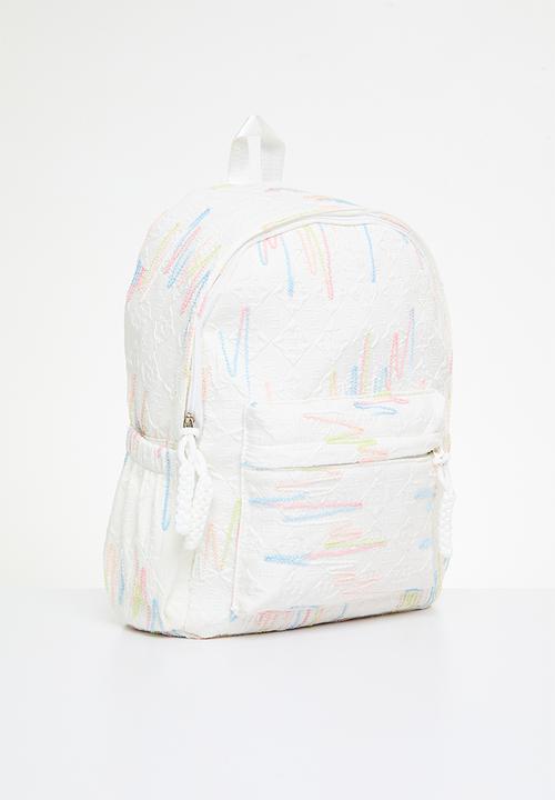 Pop Candy - Embroidered backpack - white
