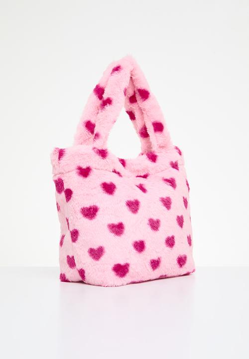 Pop Candy - Heart printhand bag - pink & red