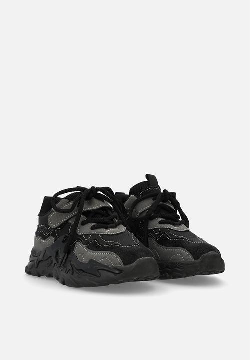 Pop Candy - Lace up & velcro sneakers - black
