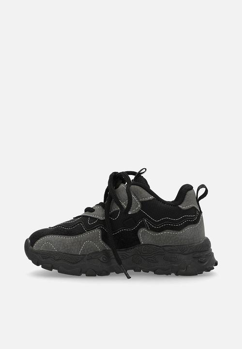 Pop Candy - Lace up & velcro sneakers - black