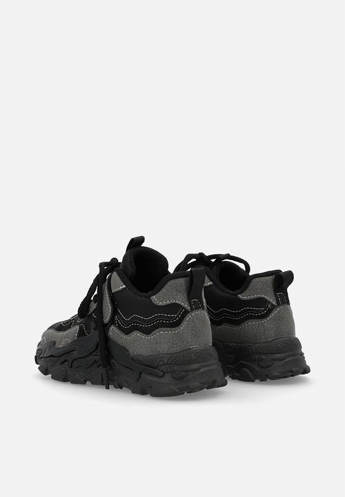 Pop Candy - Lace up & velcro sneakers - black