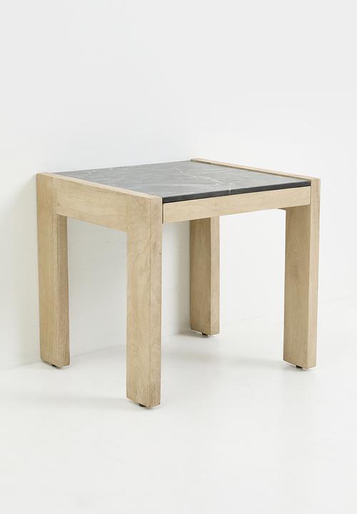 Sixth Floor - Shira wood side table - black