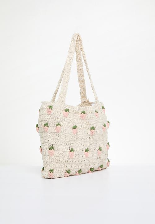 Sixth Floor - Strawberry crochet bag - natural