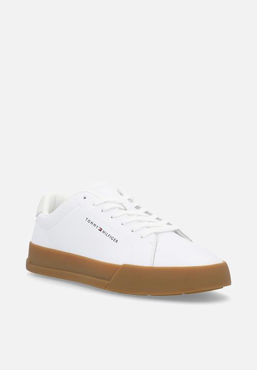 Tommy Hilfiger - Th court leather grain ess - white/gum