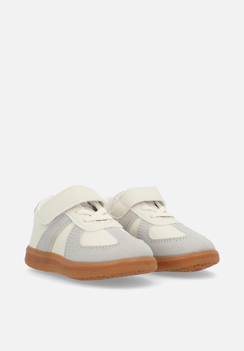 Pop Candy - Lace & velcro sneakers - white & grey
