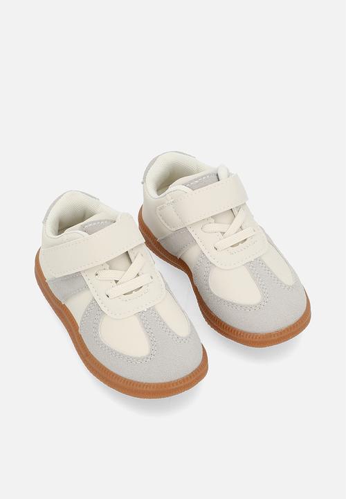 Pop Candy - Lace & velcro sneakers - white & grey